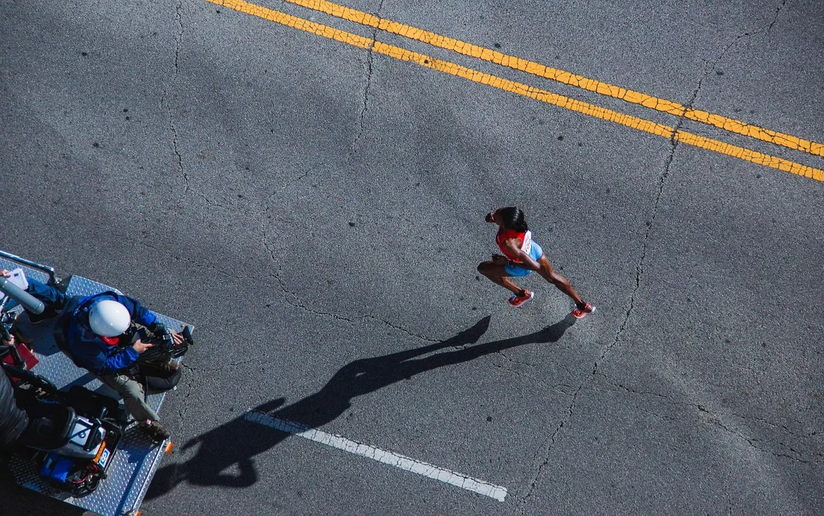 Corredores durante uma maratona